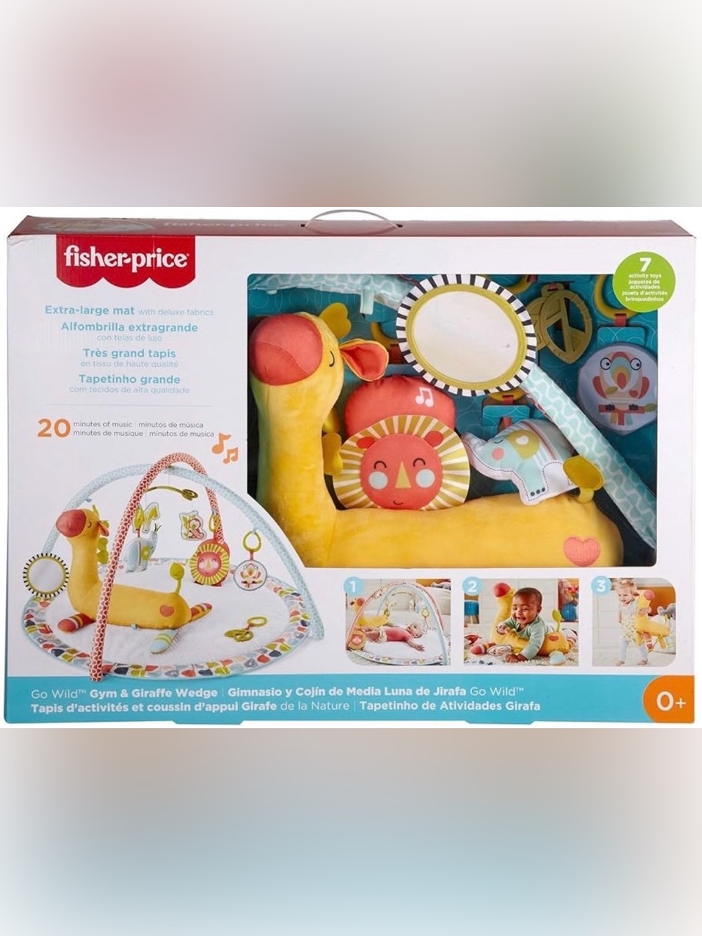 Fisher-Price Go Wild Gym and Giraffe Wedge . Seven Activity Toys.